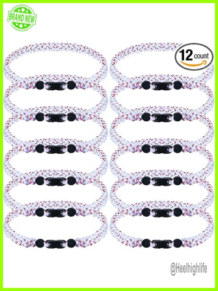 12 Pack Braided Nylon Silicone Softball Rope Necklaces For Boys Girls